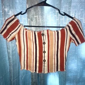 Stretchy off shoulder crop